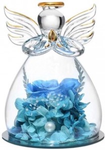 a blue glass angel